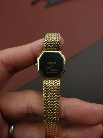 Seiko Exceline Gold integrated bracelet (yellow dial) 1221-5080