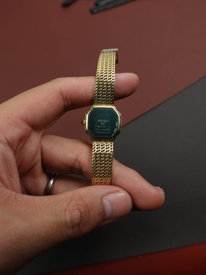 Seiko Exceline Gold integrated bracelet (grey dial) 1221-5080