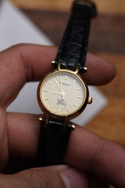 Burberry Ladies T-lugs SWISS MADE with gold index