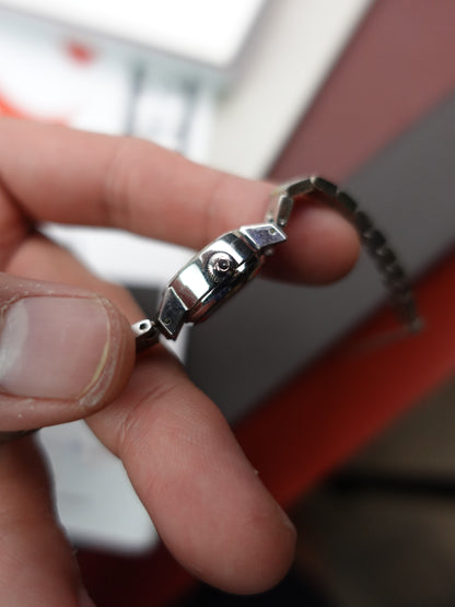 1970s Cocktail Omega De ville with faceted Glass dome Cal.485