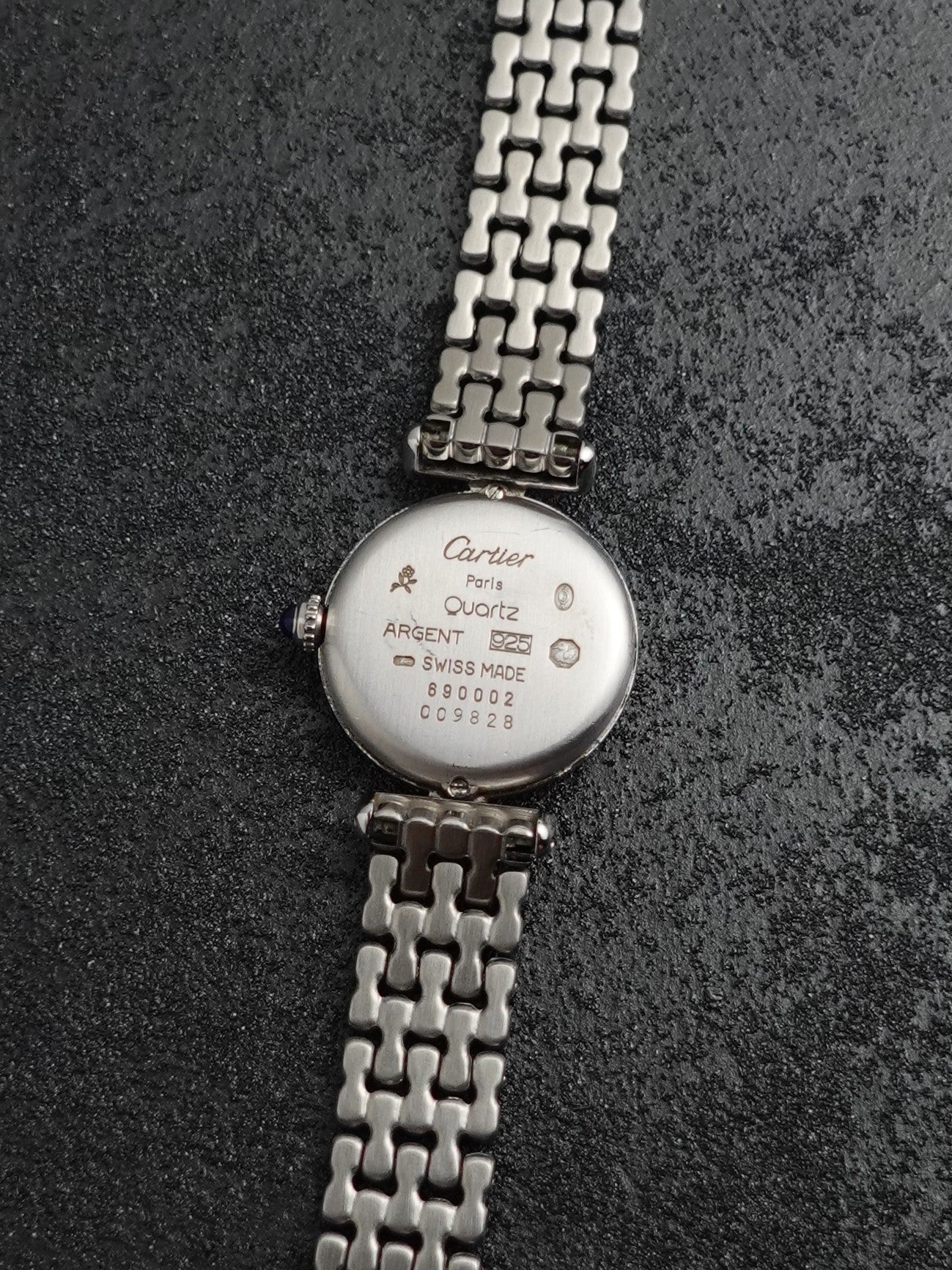 Cartier Colisee " Silver Chrome" Quartz Circa. 1980s with Box