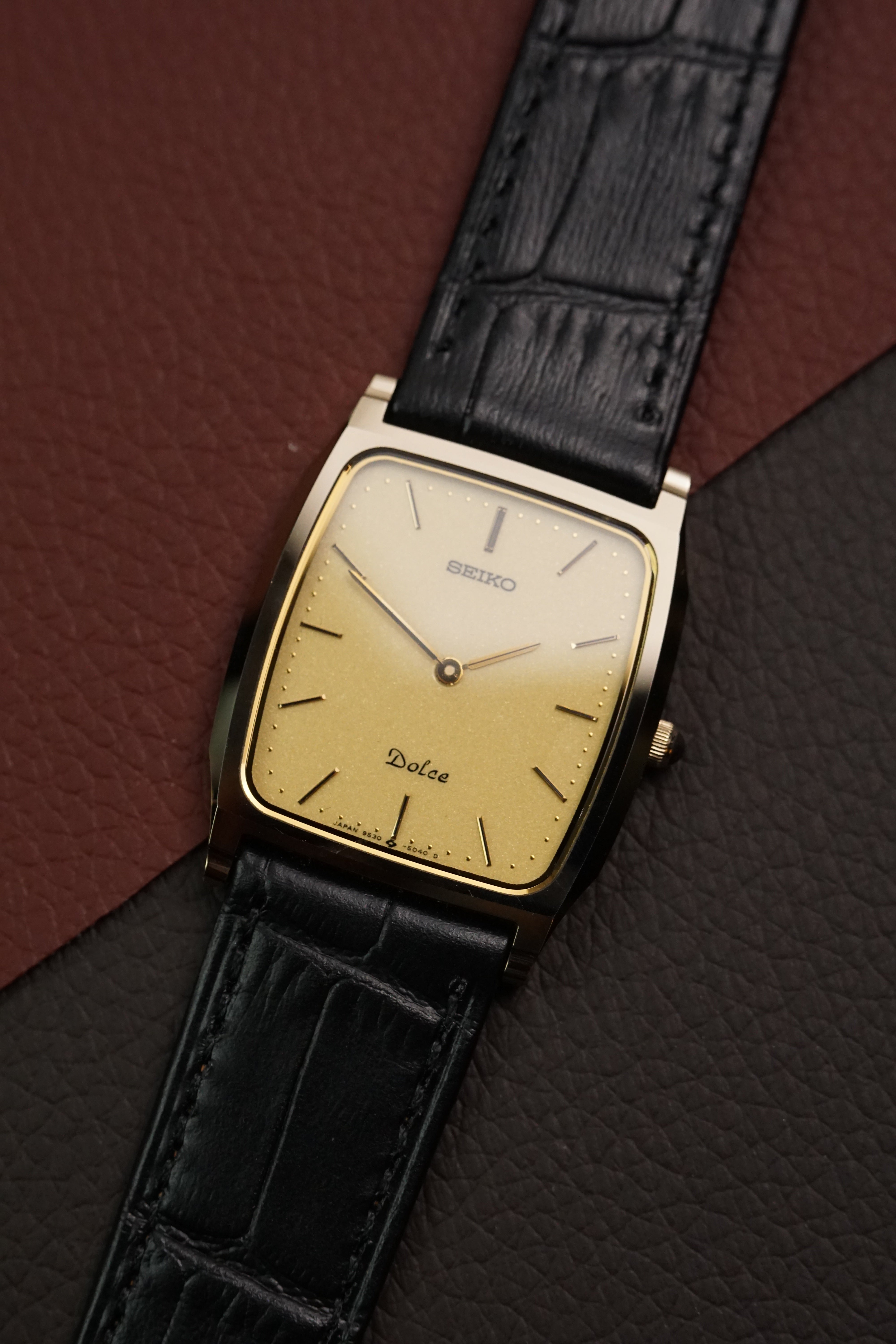Seiko Dolce Tank extra-plat 9530-5030 Circa 1987 Tungsten Carbide