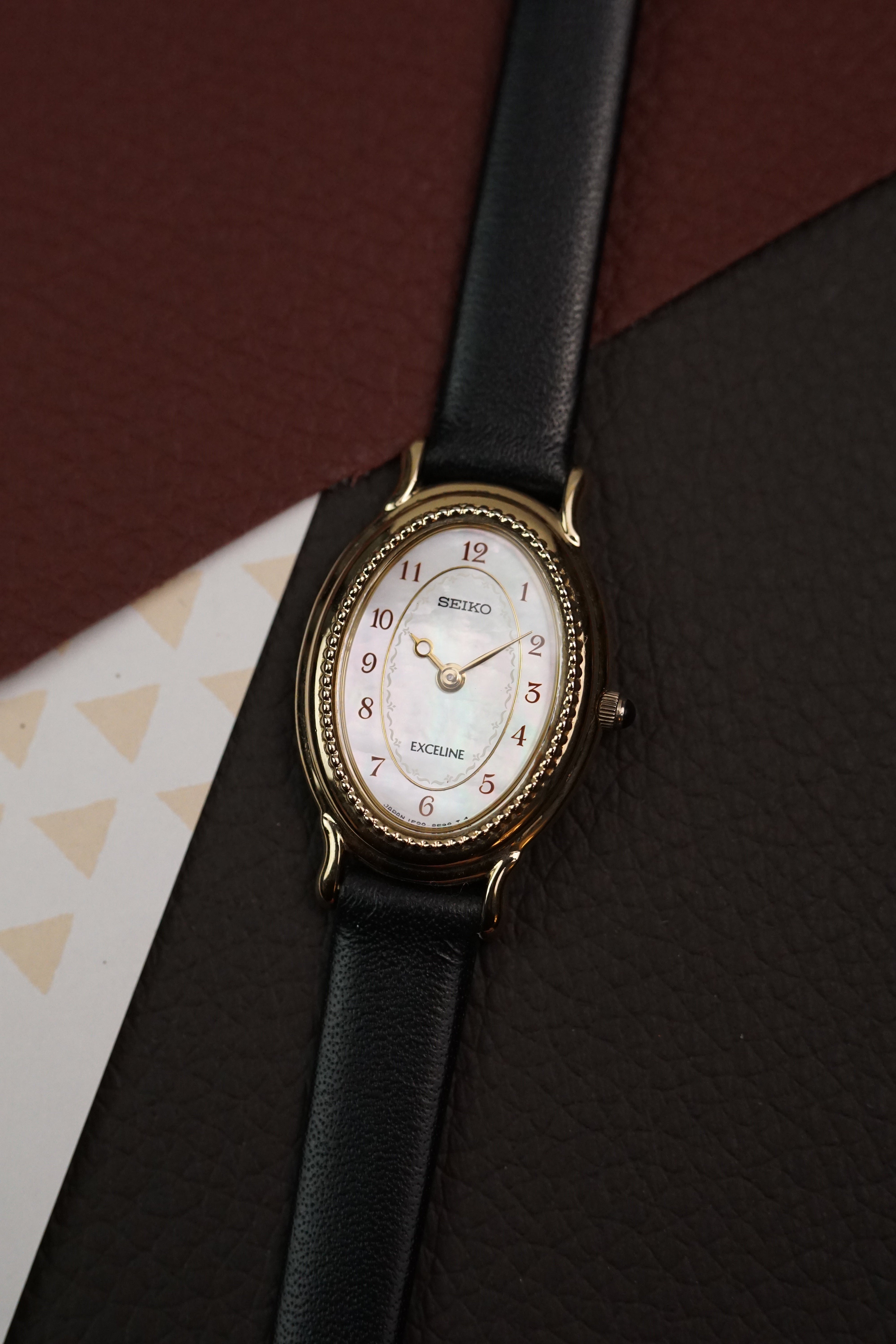Seiko Exceline Mother of Pearl 1F20-2500 with beaded Bezel – My