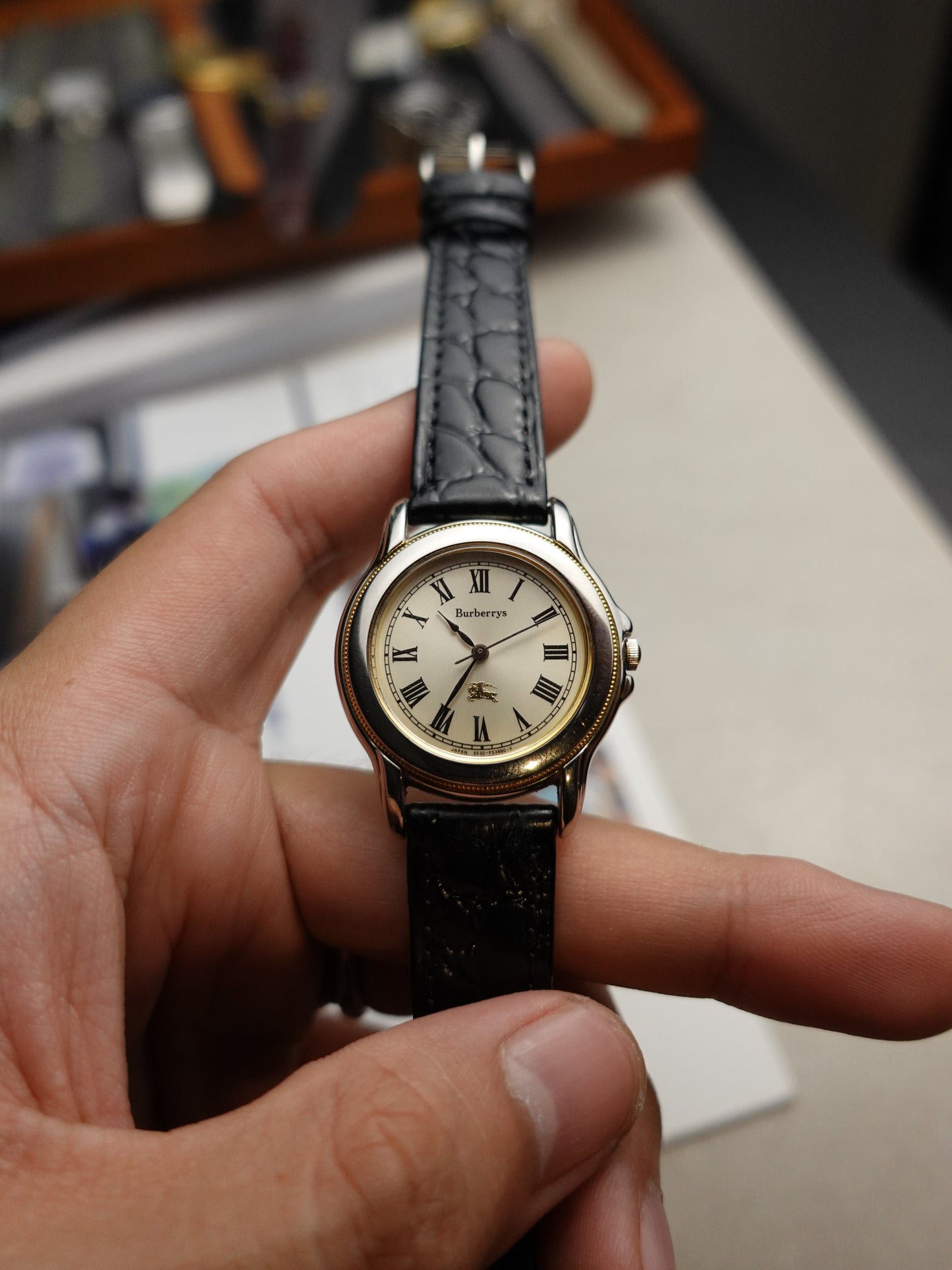 Burberry classic Roman numeral silver sunburst dial unisex sizing