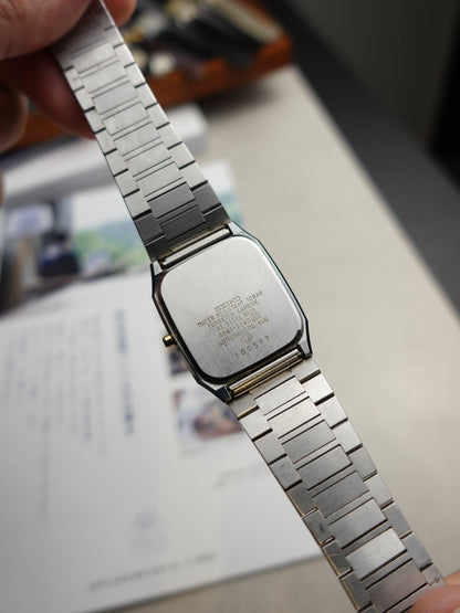 90s Seiko Dolce with highly unique reflective blue checkered dial