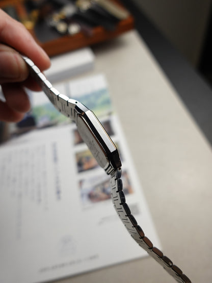 90s Seiko Dolce with highly unique reflective blue checkered dial