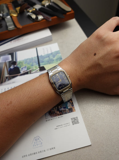 90s Seiko Dolce with highly unique reflective blue checkered dial