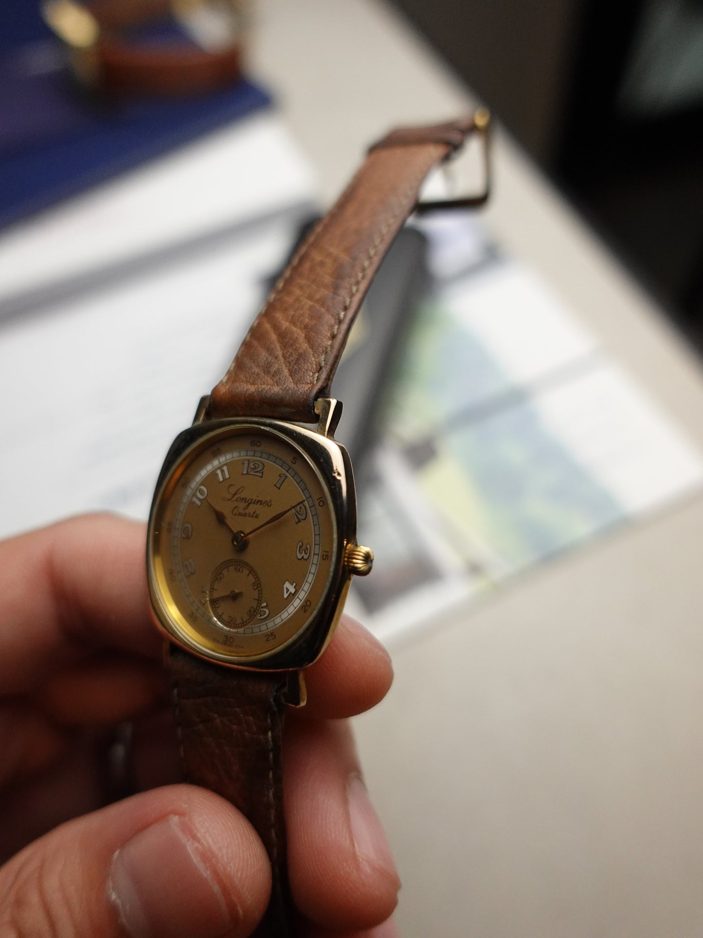 1983 Longines 150th anniversary cushion case Quartz With original box