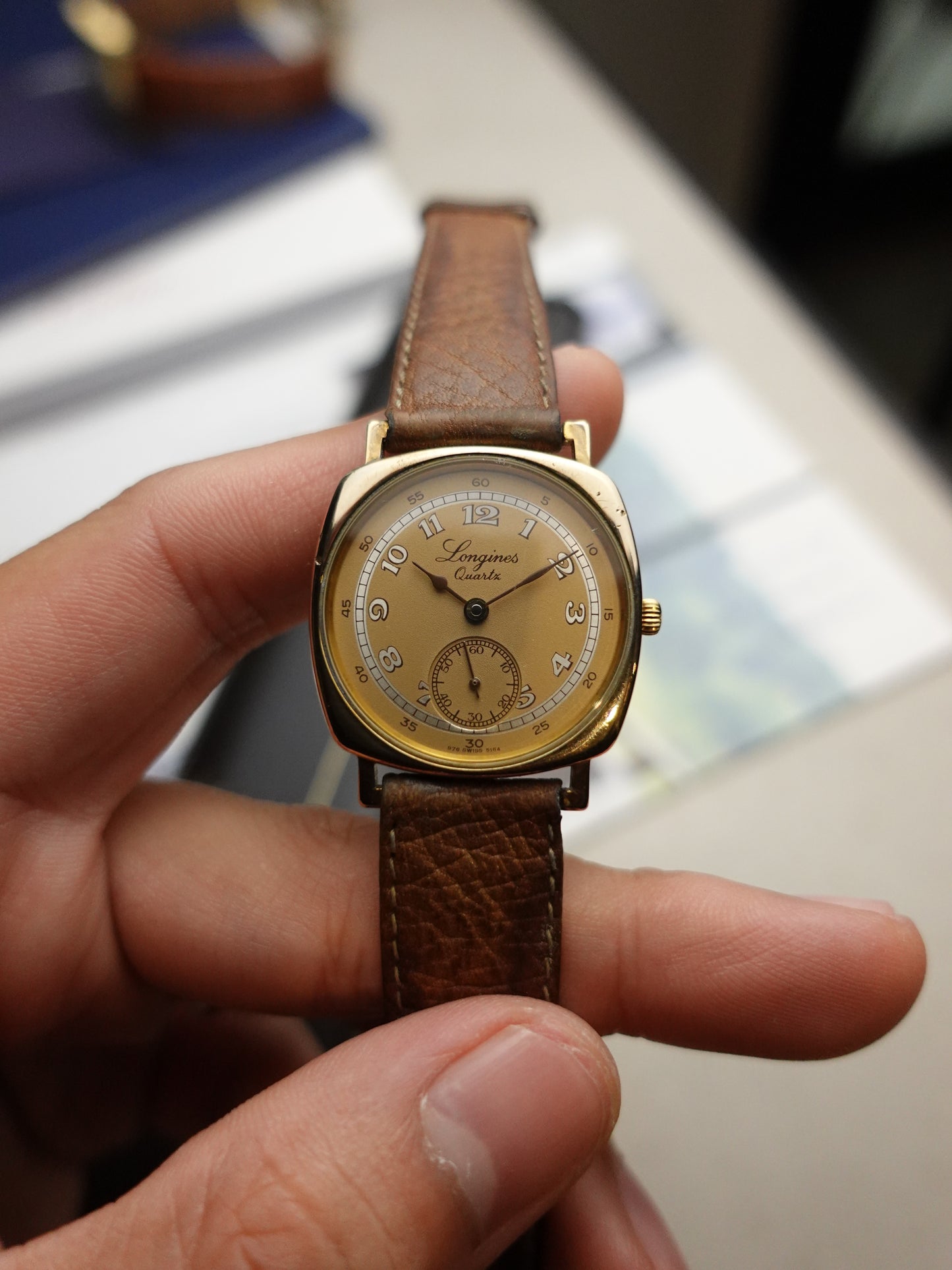 1983 Longines 150th anniversary cushion case Quartz With original box