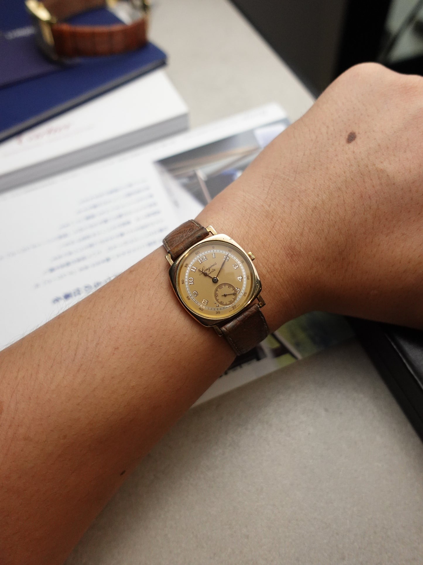 1983 Longines 150th anniversary cushion case Quartz With original box