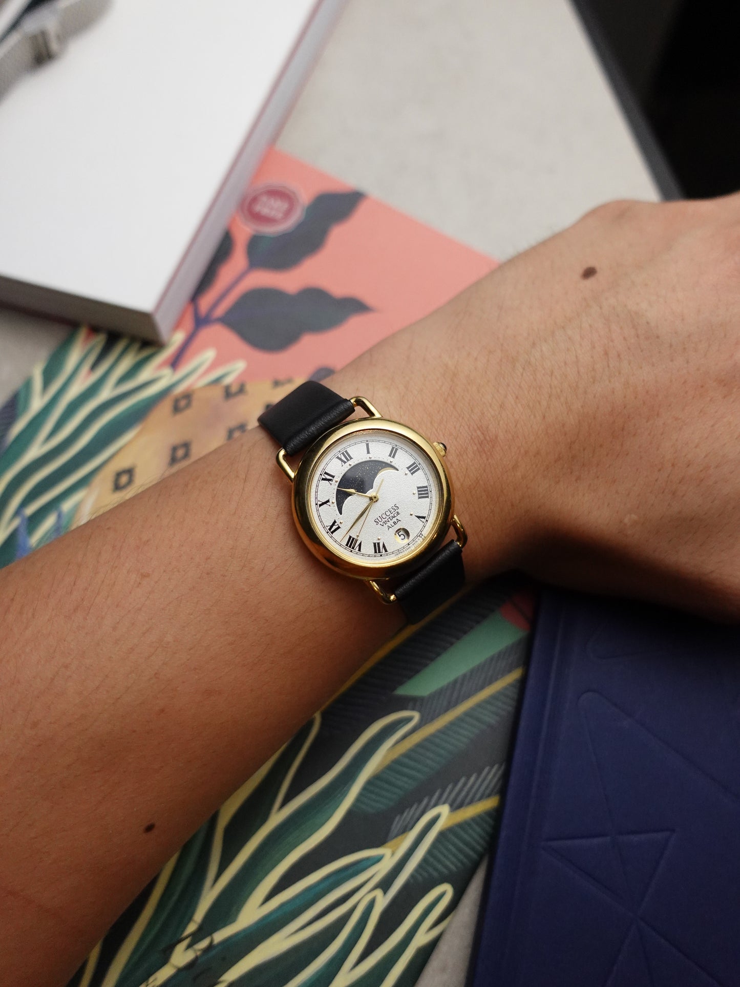 Seiko Alba success Moonphase unique pebble case