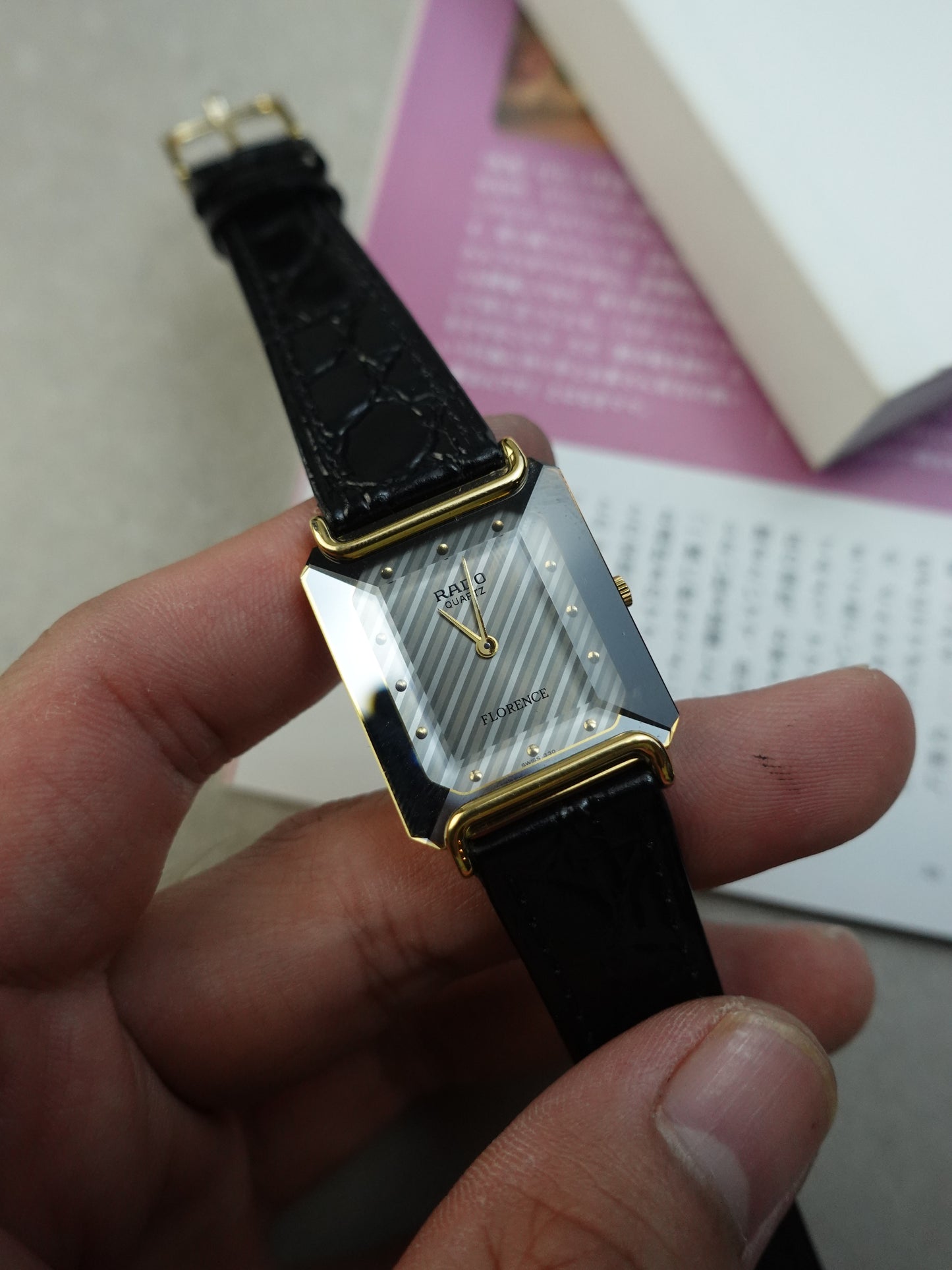 Rado Tank Florence with Faceted Glass and stripe dial