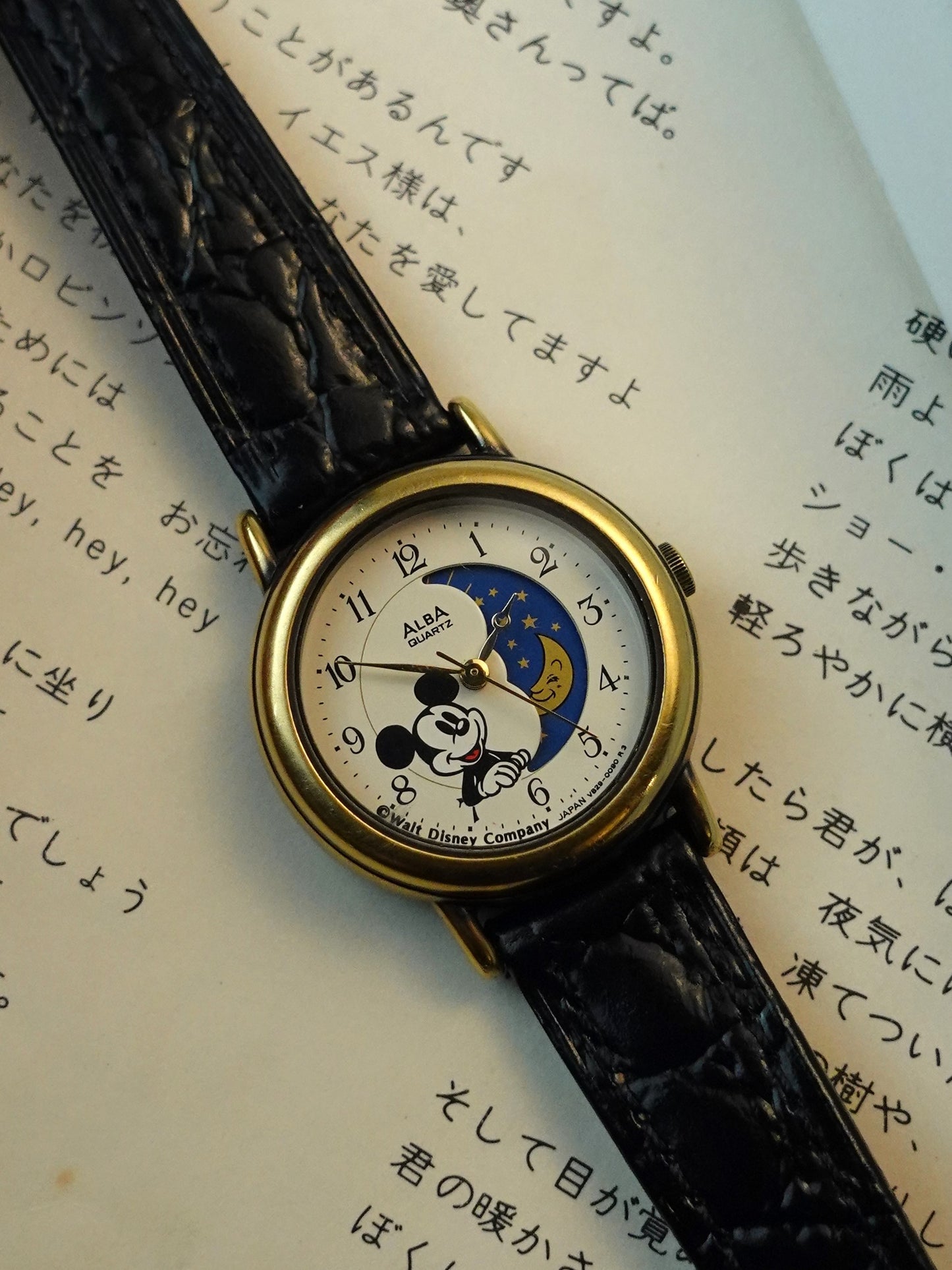 Seiko Alba Moon Phase Mickey Mouse quartz