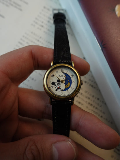 Seiko Alba Moon Phase Mickey Mouse quartz