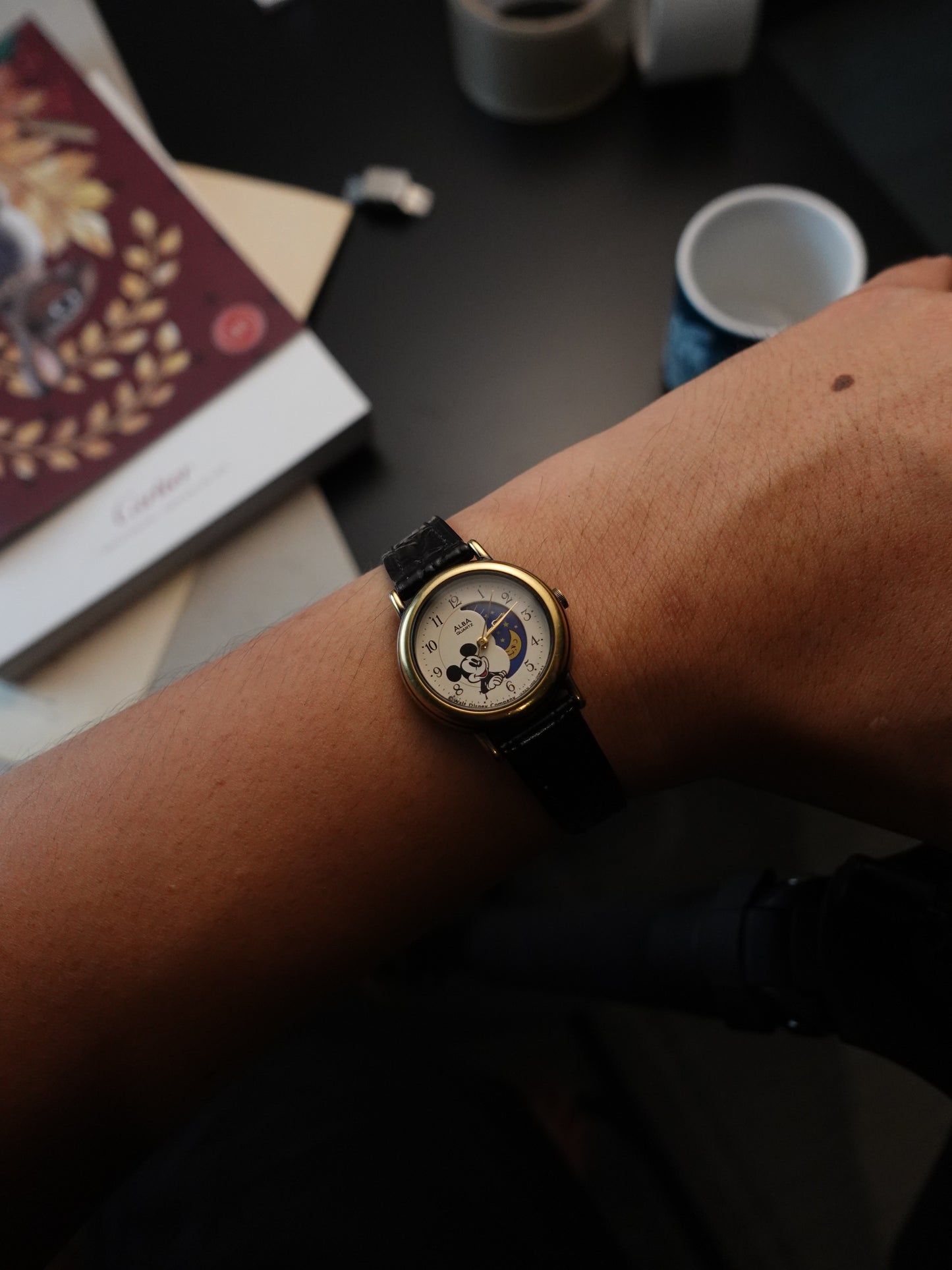 Seiko Alba Moon Phase Mickey Mouse quartz