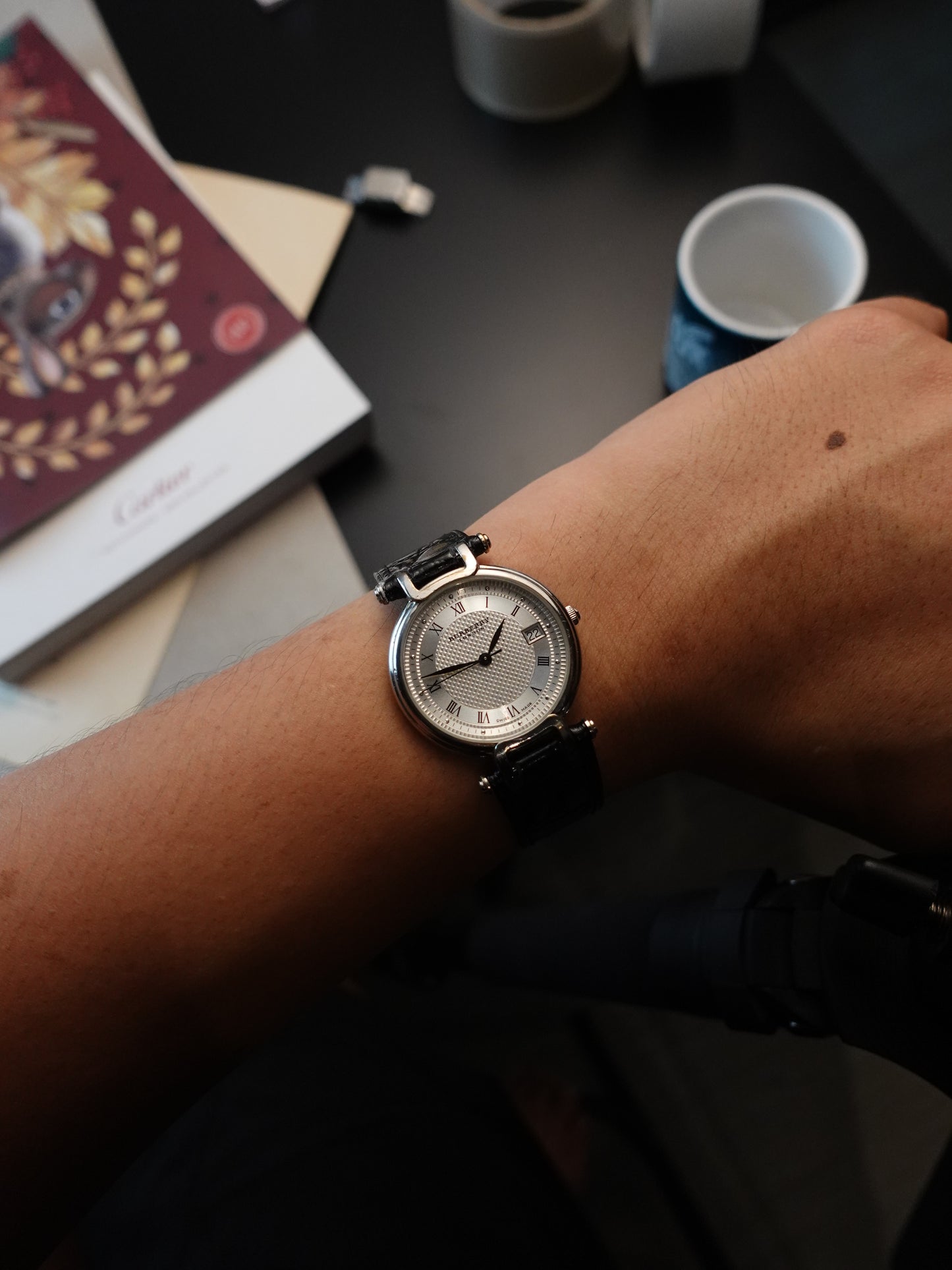 Men's Burberry Classic Guilloche T-lugs Silver swiss made variation