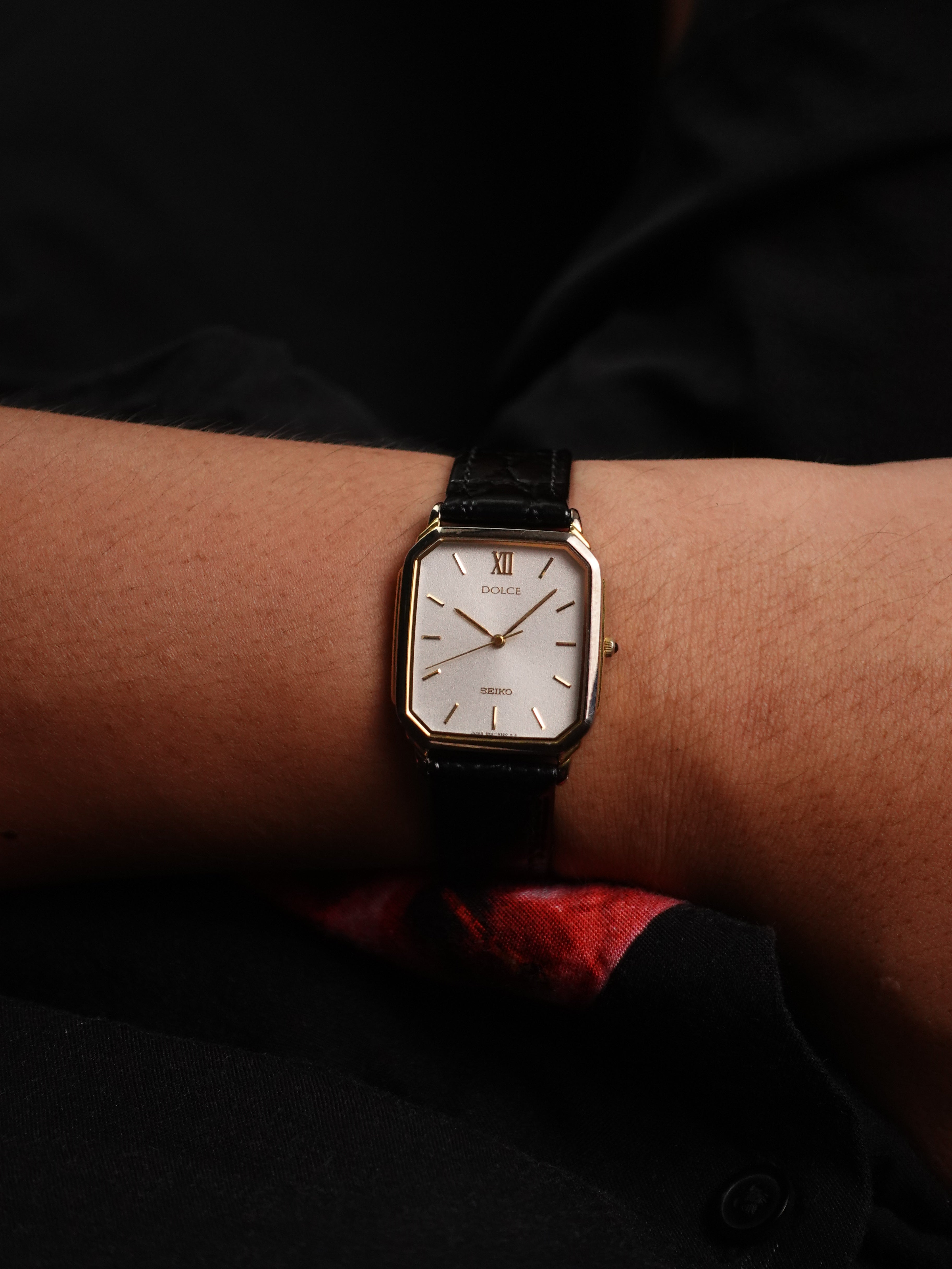メンズ 稼働品 SEIKO DOLCE クォーツ スクエア 3針 8N41-5060