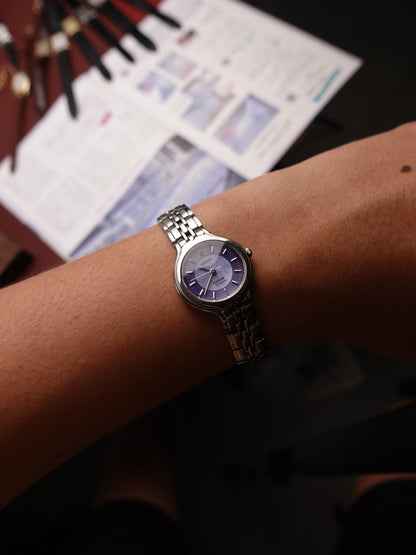 Ladies Seiko Excelling Titanium Blue hue Mother of Pearl (1222-505) Full set