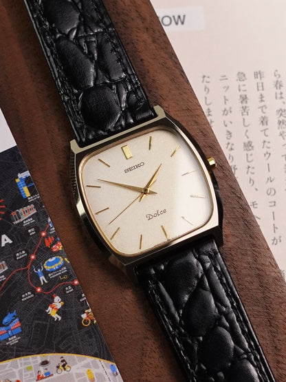 Seiko Dolce Cushion Case with ivory-esque Dial 7741-5100