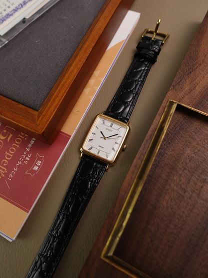 Seiko Spirit Tank Roman Numeral with Commemorative caseback 5E21-5B50