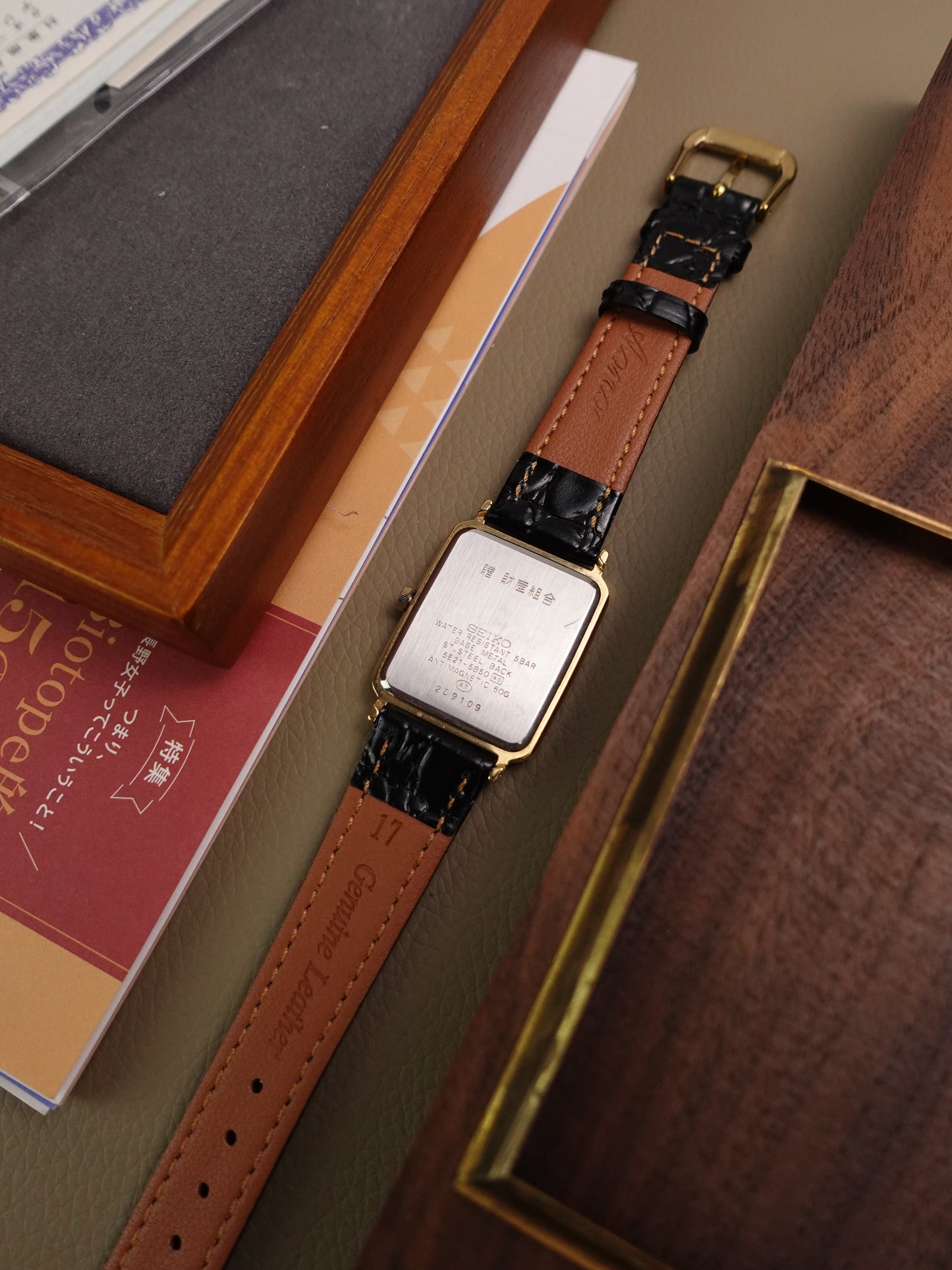 Seiko Spirit Tank Roman Numeral with Commemorative caseback 5E21-5B50