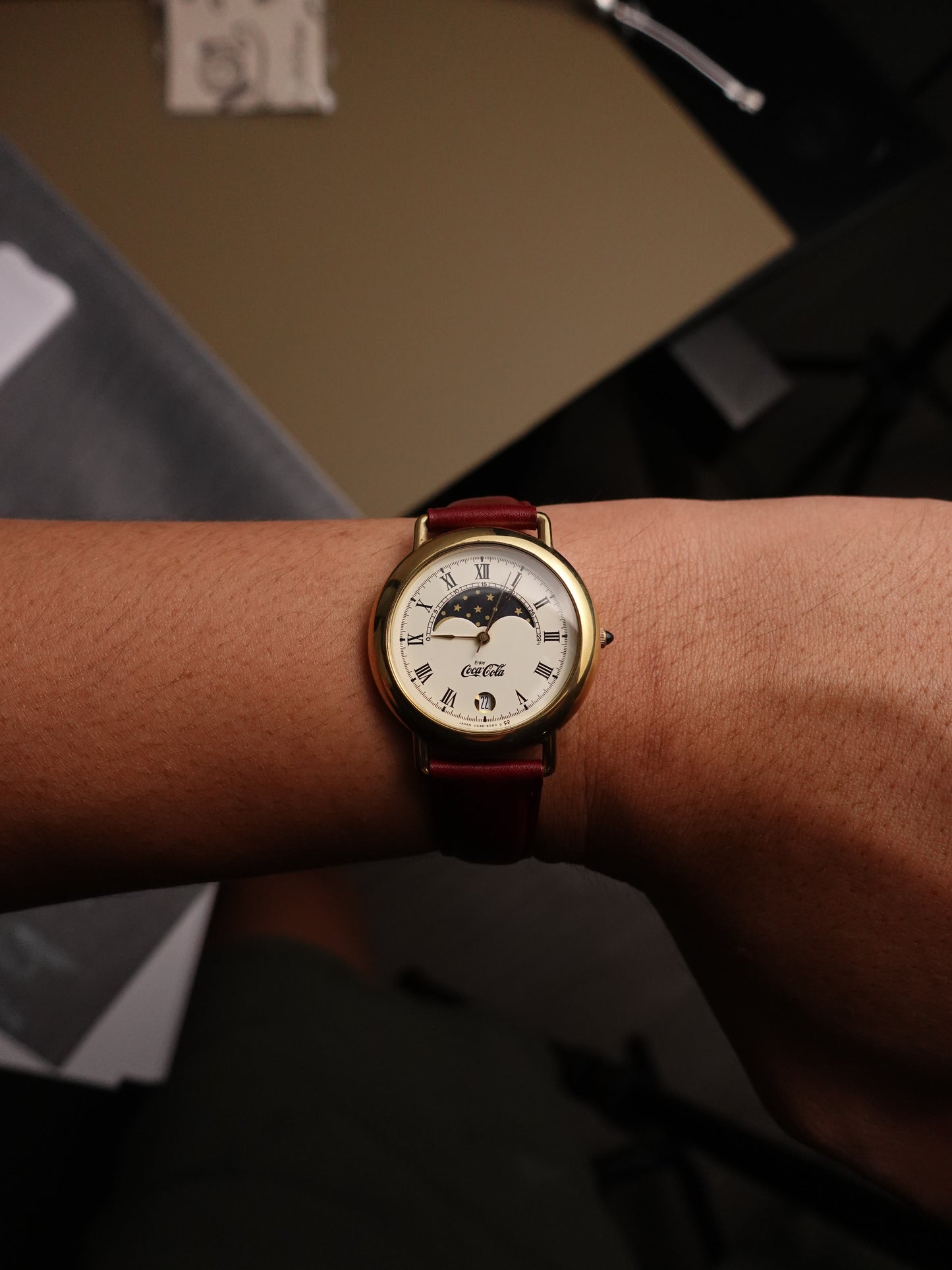 Seiko Alba Moonphase "Coca-Cola" Stamped  VX-38-6060
