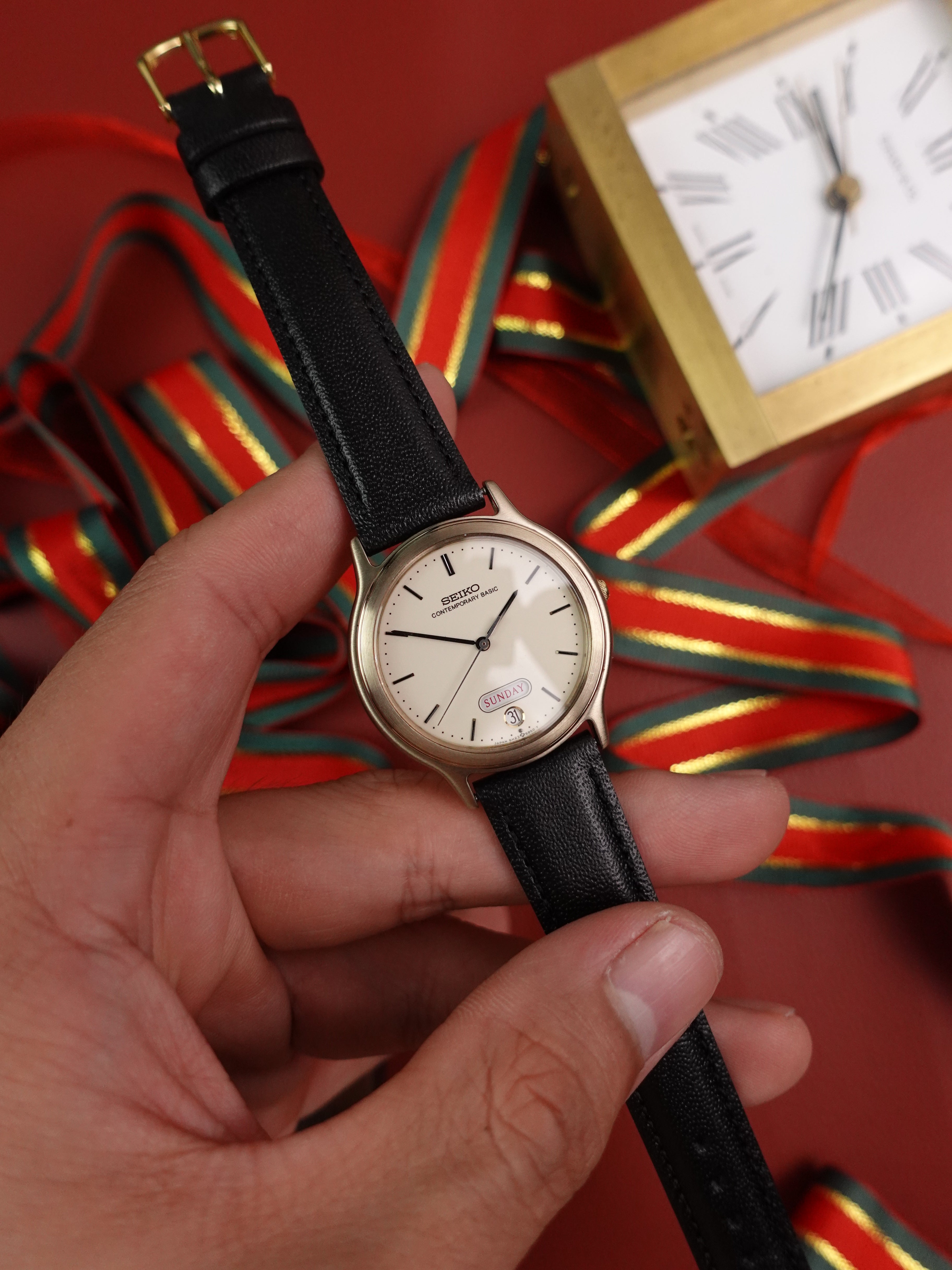 Seiko Contemporary Basic Day Date 5H23 - 6000 (champagne case