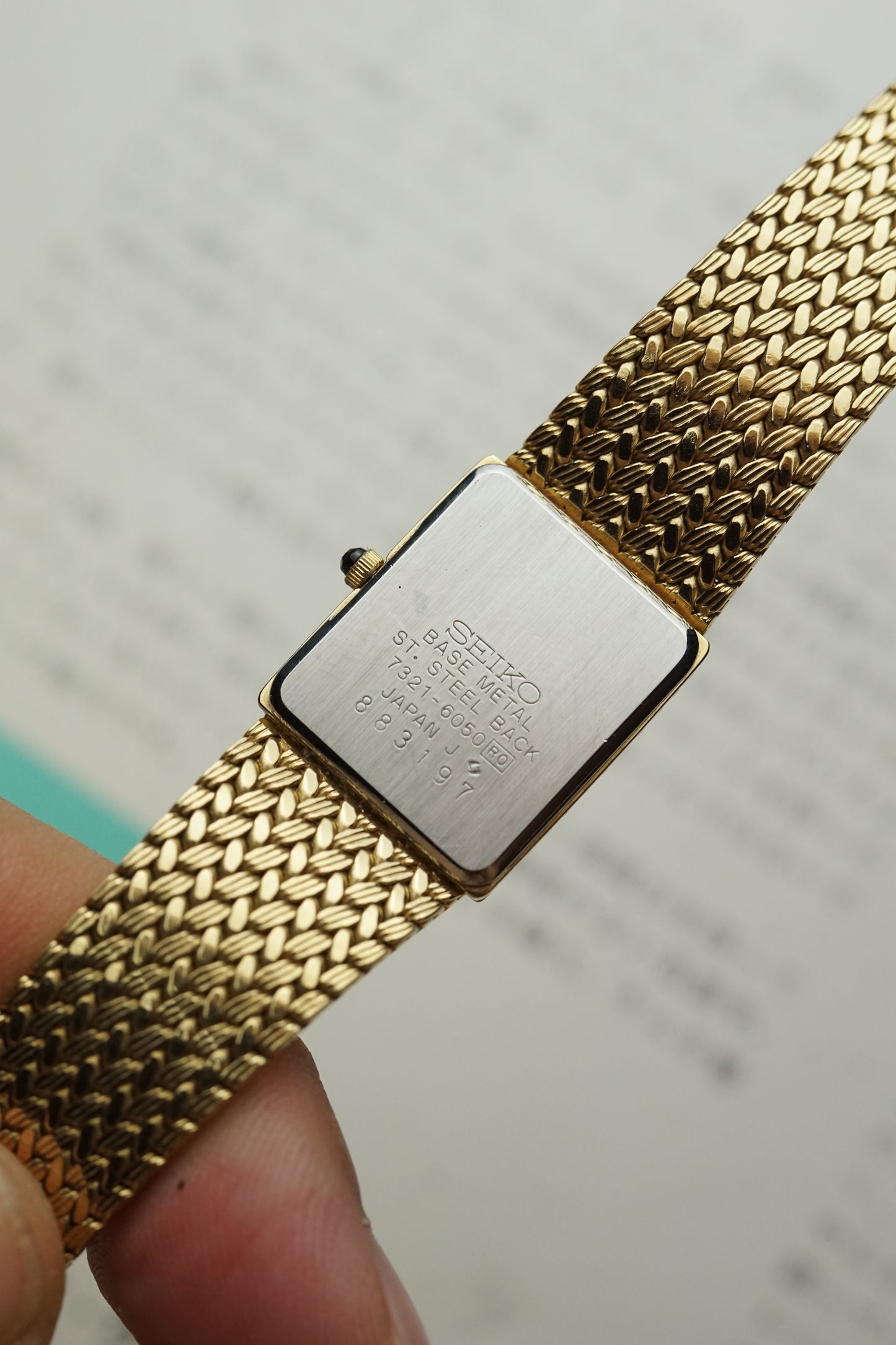 Seiko Exceline Tank Bracelet in Gold