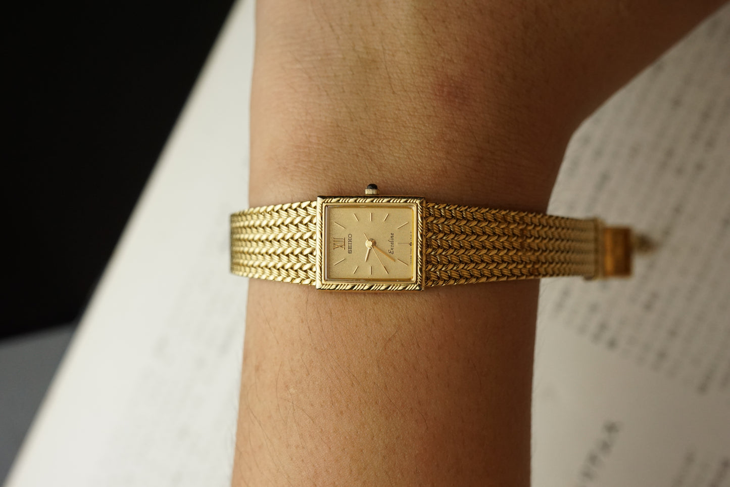 Seiko Exceline Tank Bracelet in Gold