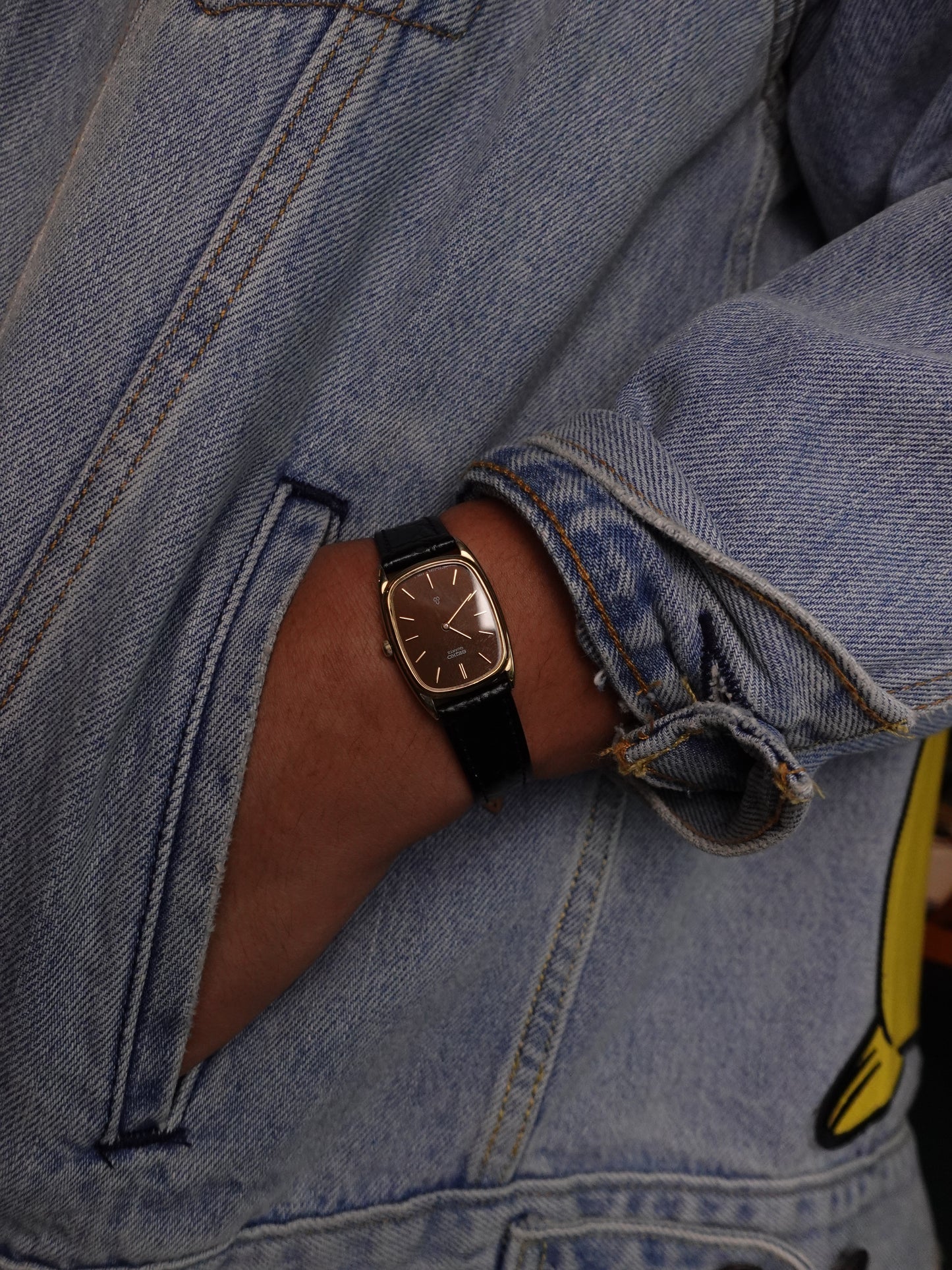 Seiko Quartz Ember Chocolate Brush dial Unisex 4720-5100 Circa 1978