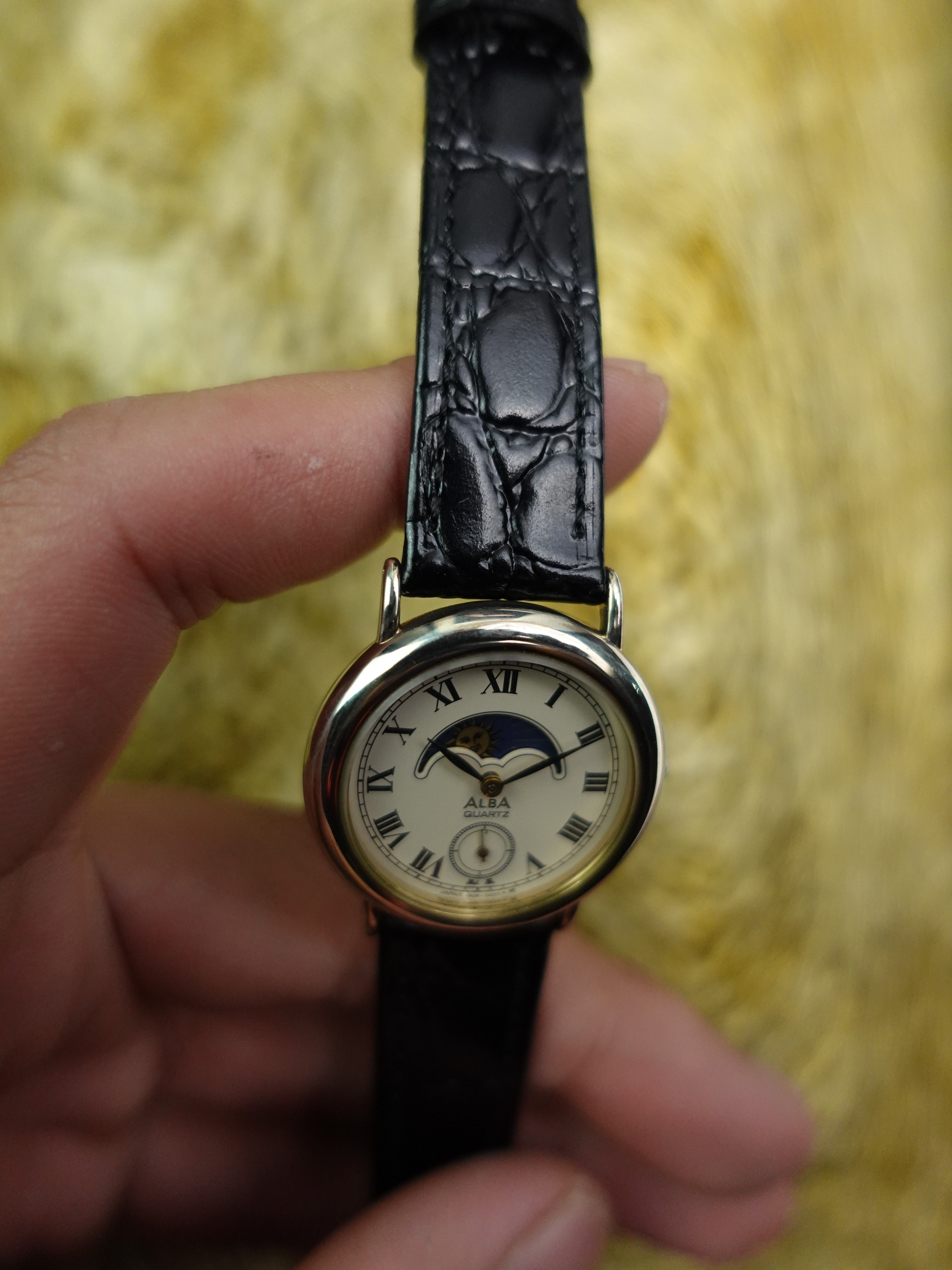 Seiko Alba Moonphase with sub-second dial V806-0100 Silver – My