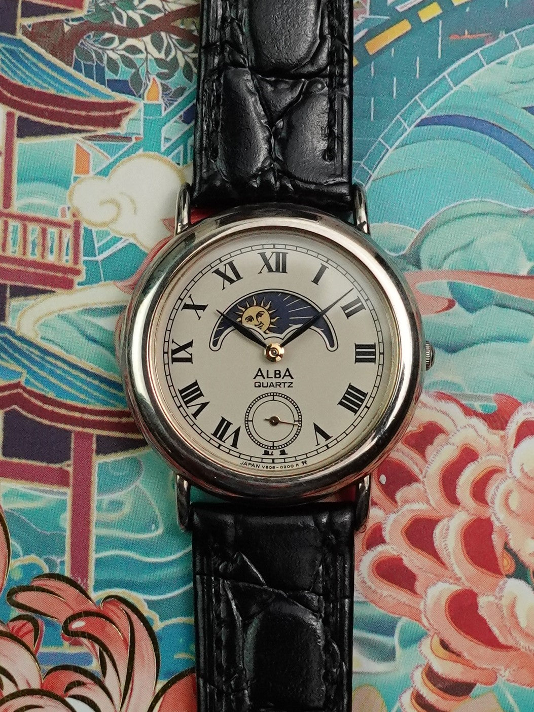 Seiko Alba Moonphase with sub-second dial V806-0100 Silver – My