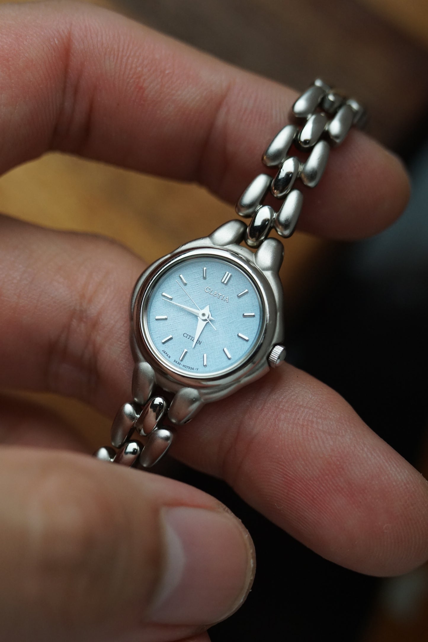 Citizen Cletia steel bracelet on skyblue dial