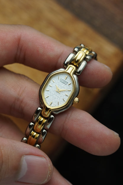 80s Citizen 2 tone bracelet with icyflake dial