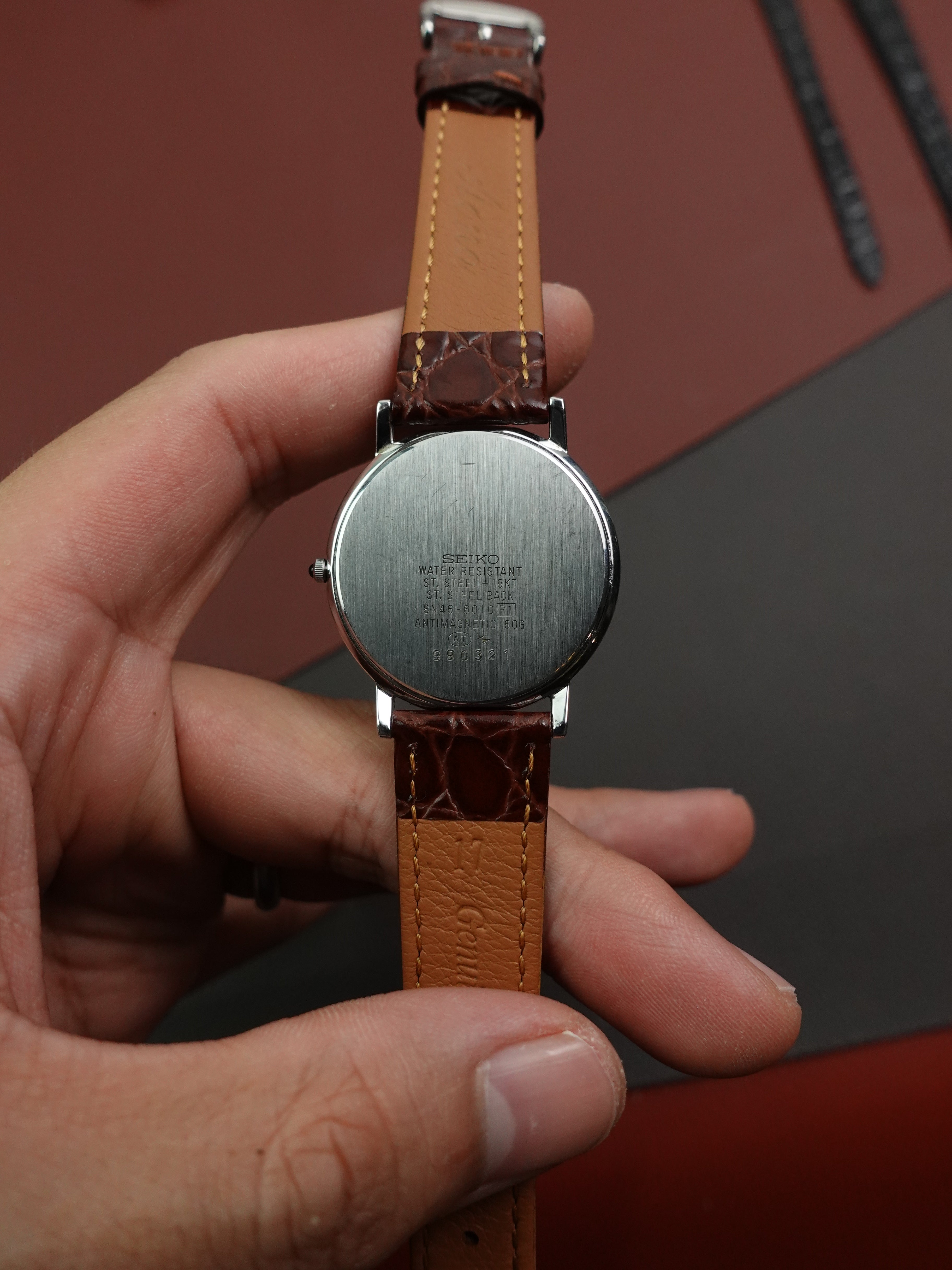 メンズ セイコー SEIKO DOLCE 稼働品 8N46-6000 メンズ デイト