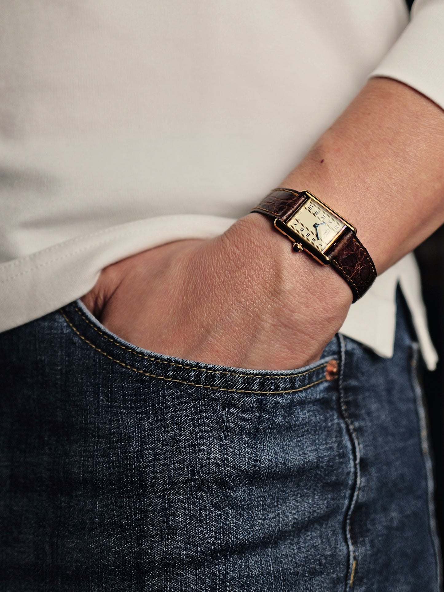 Cartier Must de Cartier Tank Vermeil “Column Dial” SM Ref. 5057001 (circa 1970s)