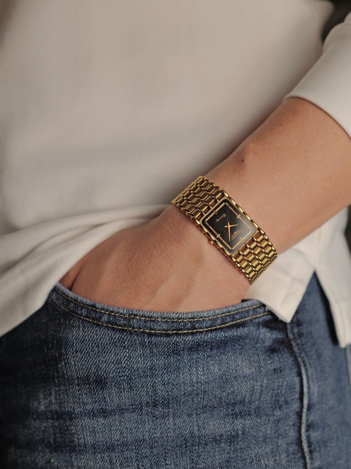 Longines “Art Deco Tank” Integrated Bracelet Ref. 6938 (circa mid 1980s)