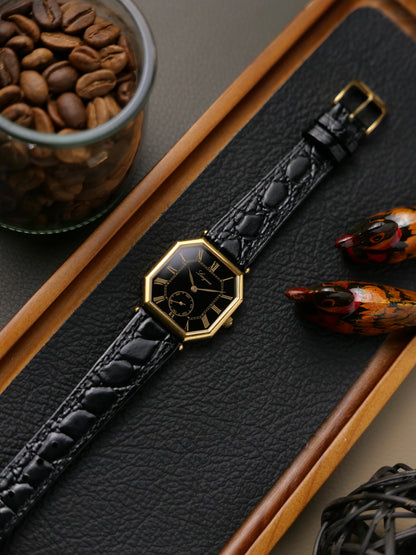 Longines “Octagon” Black Gilt Ref. 3209 (circa 1969)