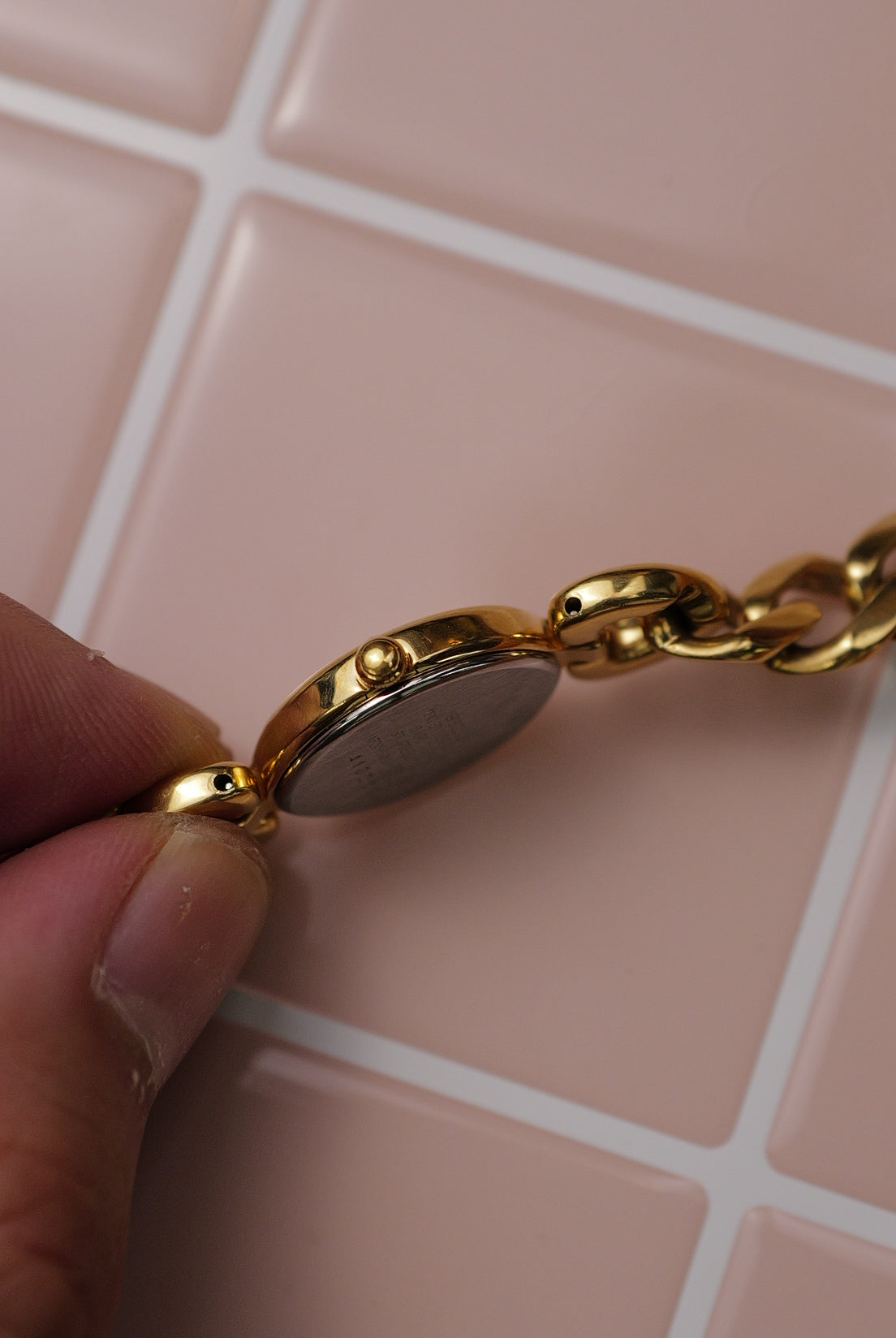 Seiko Tisse "Cuban Chain" Integrated Chain with Faceted Glass Circa.1994