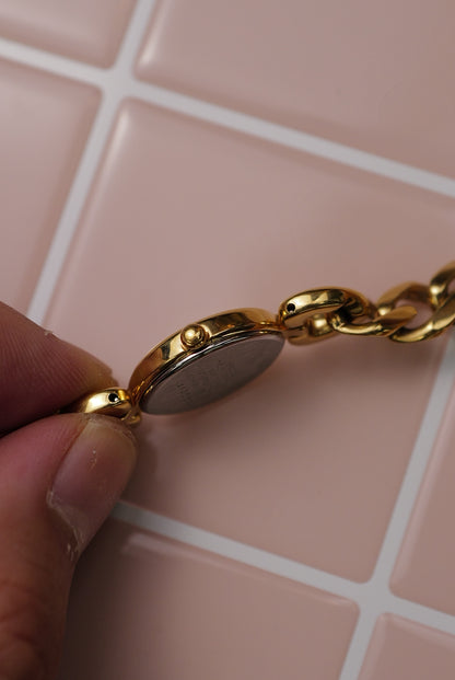 Seiko Tisse "Cuban Chain" Integrated Chain with Faceted Glass Circa.1994