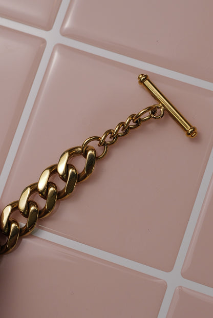 Seiko Tisse "Cuban Chain" Integrated Chain with Faceted Glass Circa.1994