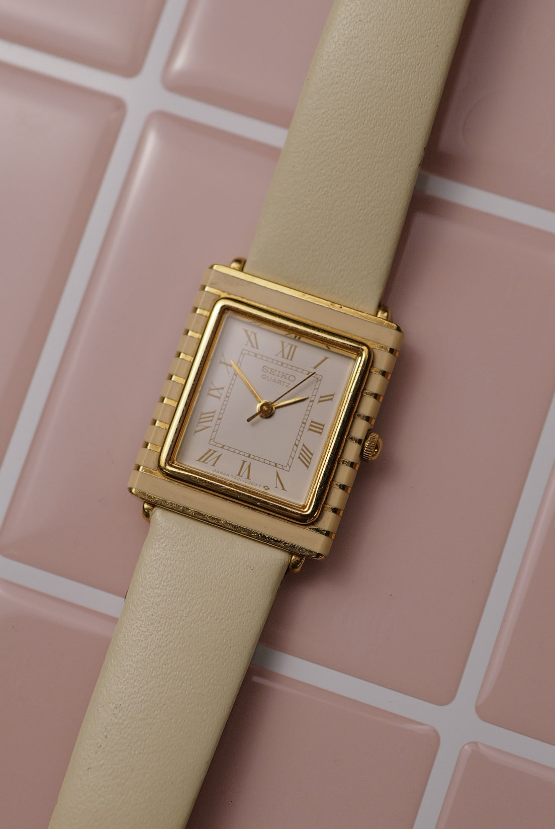 Seko Quartz Tank "Art Deco stripes" Circa. 1983