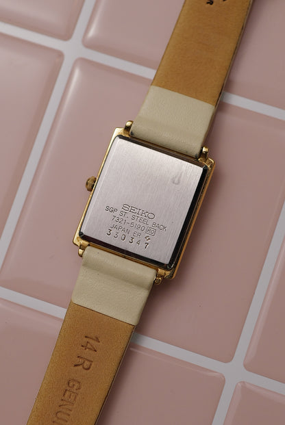 Seko Quartz Tank "Art Deco stripes" Circa. 1983