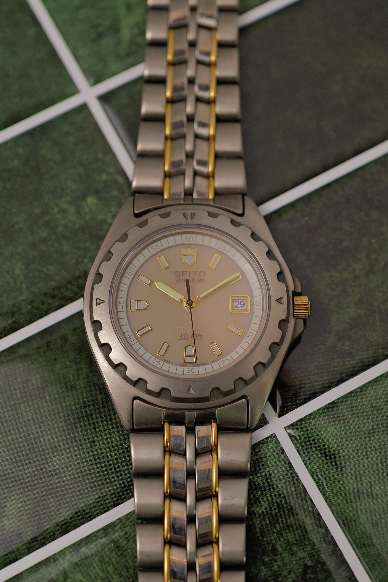 Seiko Solar SQ100 Titanium Full Dial lume Circa.1996