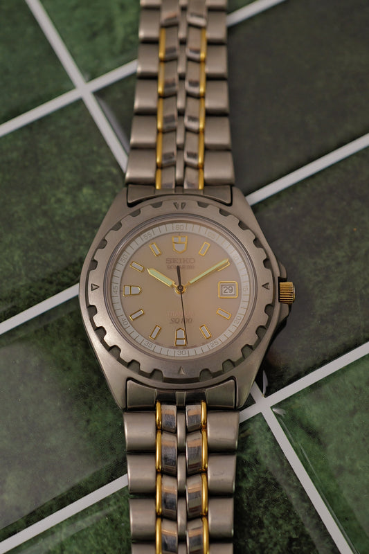 Seiko Solar SQ100 Titanium Full Dial lume Circa.1996
