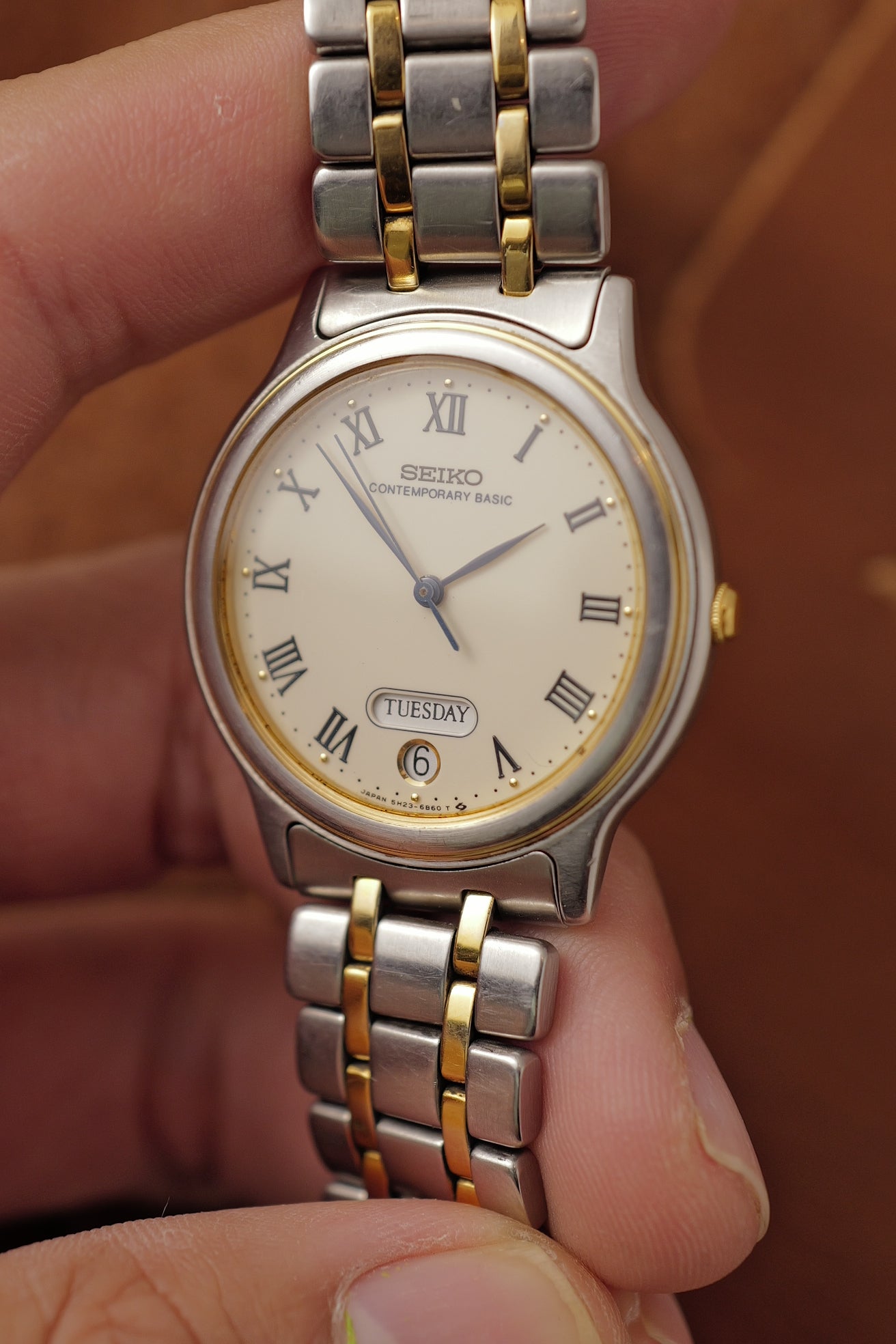 C31）腕時計／SEIKO CONTEMPORARY BASIC／JAPAN 5H23-6B90／メンズ 