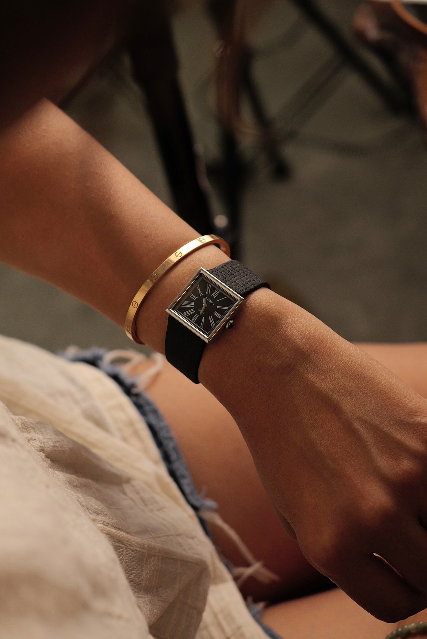 Chanel Square Tank MADEMOISELLE Unisex Quartz Circa.2000s