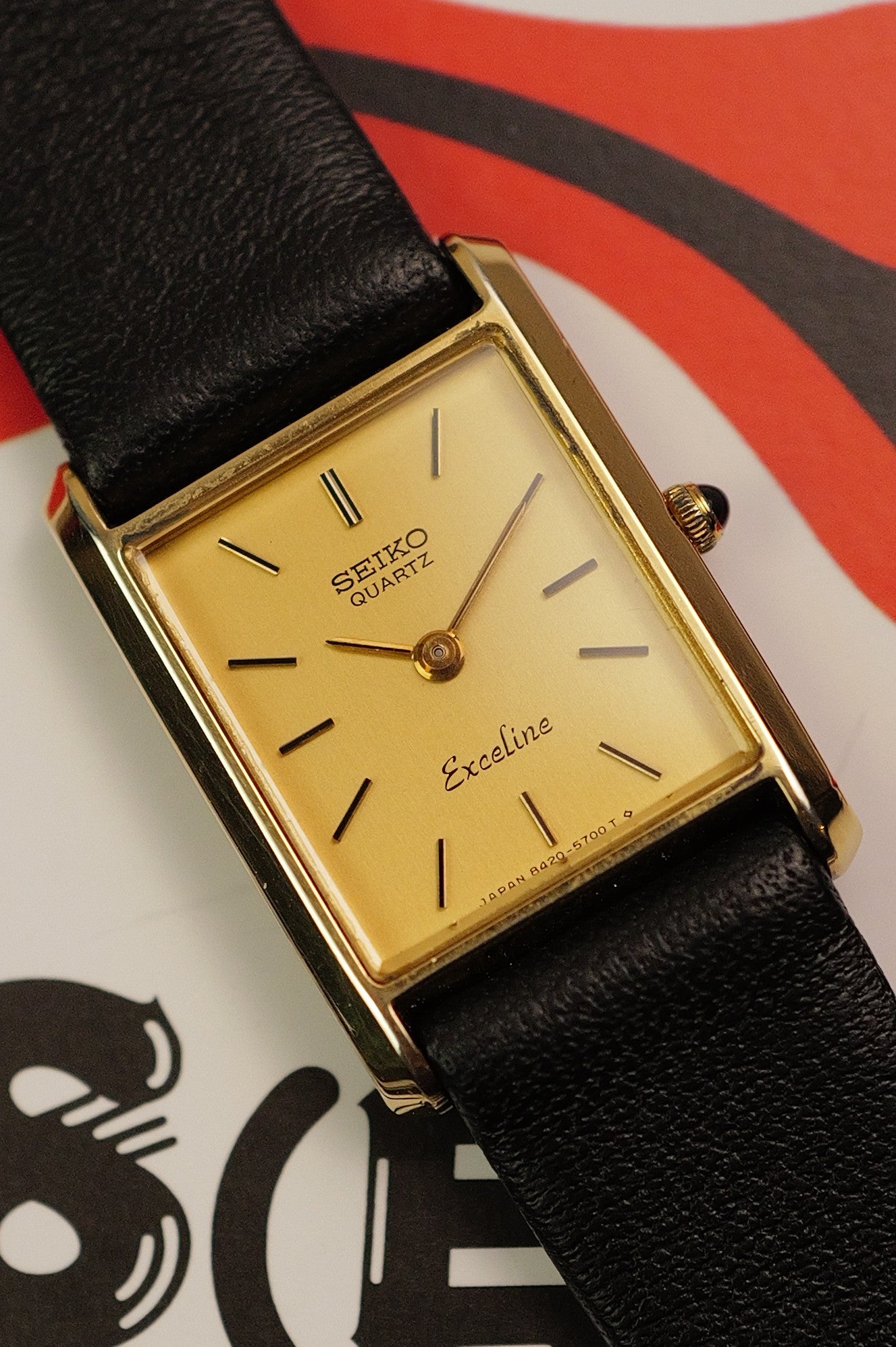 Ladies' Seiko Exceline tank 8420-5540 SGP30 plated with original
