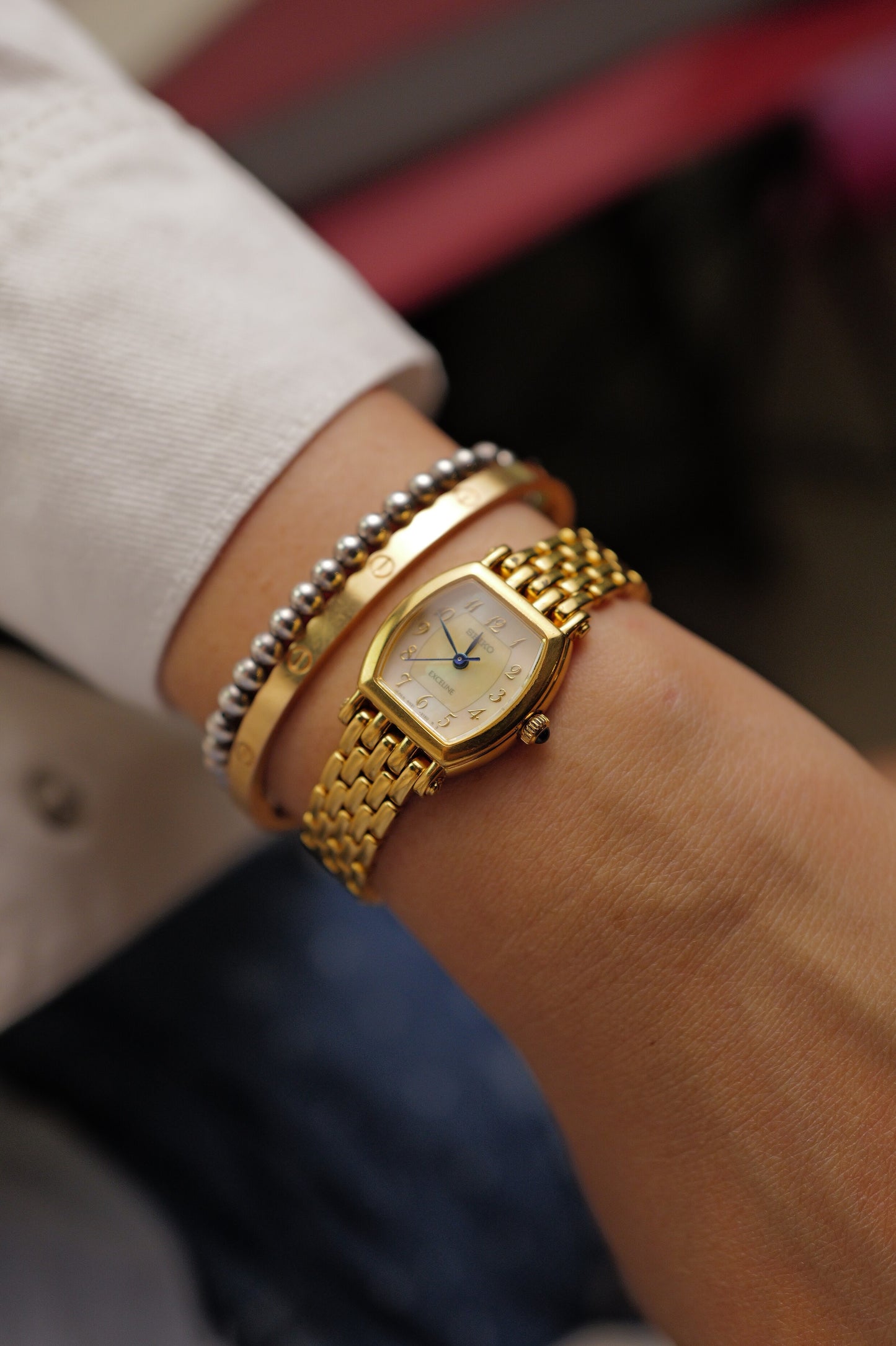 Seiko Exeline Tortue Mother of Pearl Dial with original bracelet  Circa.1996