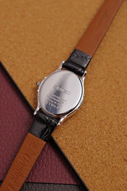 Seiko Exceline Art Deco Diamond Case with Mother of Pearl Dial